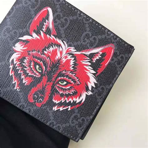 gucci wallet wolf|black gucci signature zipper wallet.